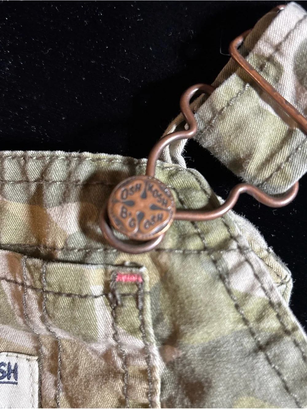 OshKosh B'gosh Girls' Camo Skirt Overalls - Olive & Tan size 12 Male Months